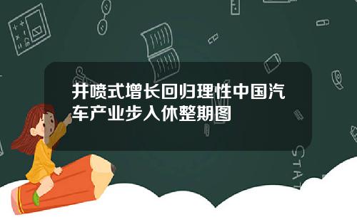 井喷式增长回归理性中国汽车产业步入休整期图