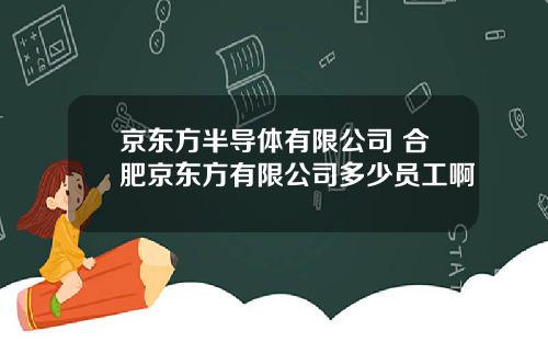 京东方半导体有限公司 合肥京东方有限公司多少员工啊