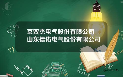 京双杰电气股份有限公司 山东德佑电气股份有限公司