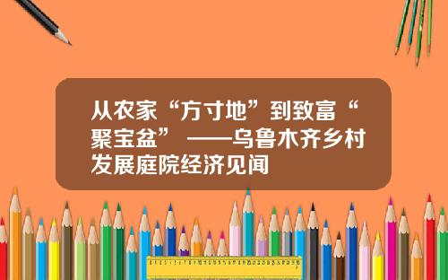 从农家“方寸地”到致富“聚宝盆” ——乌鲁木齐乡村发展庭院经济见闻