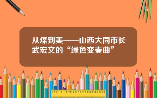 从煤到美——山西大同市长武宏文的“绿色变奏曲”