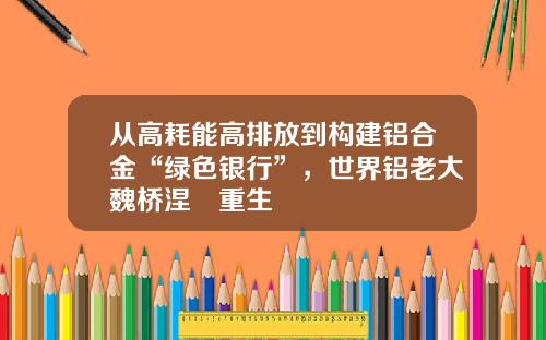 从高耗能高排放到构建铝合金“绿色银行”，世界铝老大魏桥涅槃重生