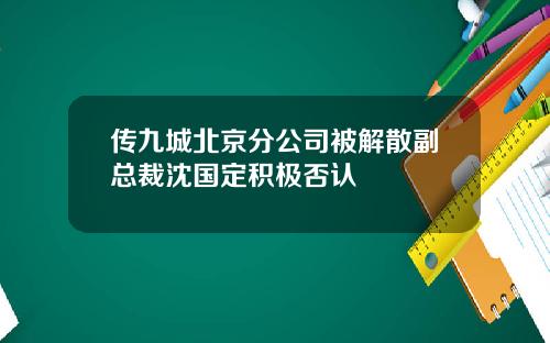 传九城北京分公司被解散副总裁沈国定积极否认