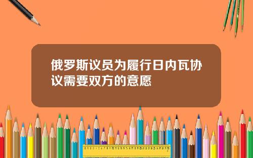俄罗斯议员为履行日内瓦协议需要双方的意愿