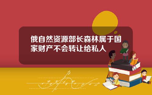俄自然资源部长森林属于国家财产不会转让给私人