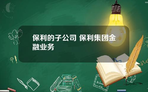 保利的子公司 保利集团金融业务