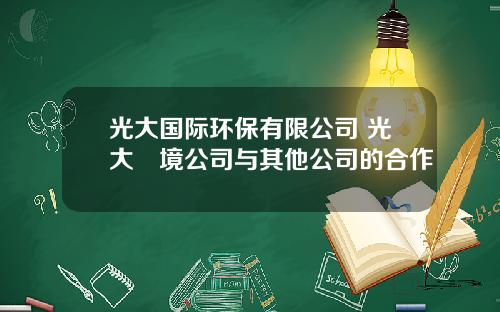 光大国际环保有限公司 光大環境公司与其他公司的合作