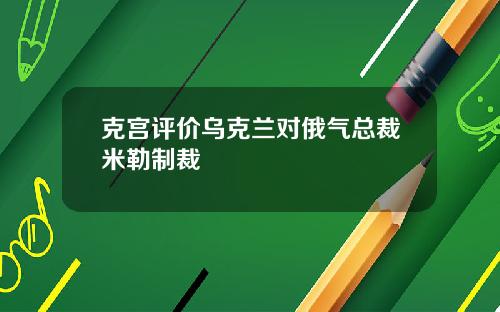 克宫评价乌克兰对俄气总裁米勒制裁