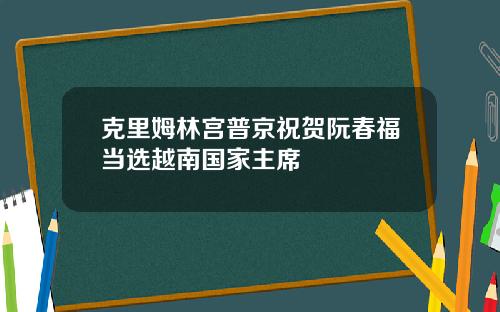 克里姆林宫普京祝贺阮春福当选越南国家主席