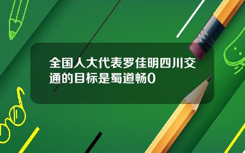 全国人大代表罗佳明四川交通的目标是蜀道畅0