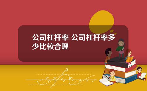 公司杠杆率 公司杠杆率多少比较合理