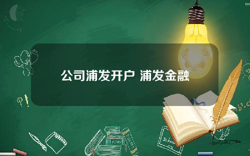 公司浦发开户 浦发金融