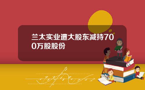 兰太实业遭大股东减持700万股股份