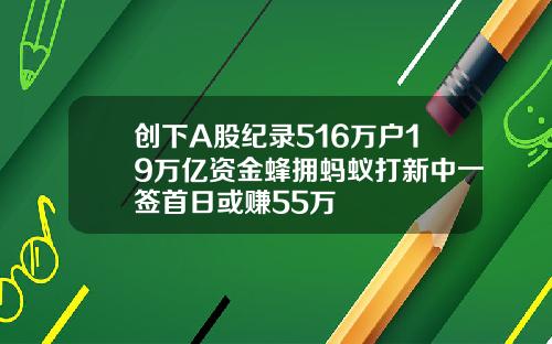 创下A股纪录516万户19万亿资金蜂拥蚂蚁打新中一签首日或赚55万