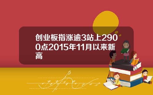 创业板指涨逾3站上2900点2015年11月以来新高