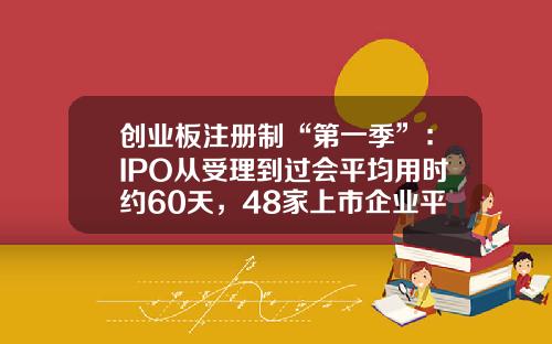 创业板注册制“第一季”：IPO从受理到过会平均用时约60天，48家上市企业平均发行市盈率降至34倍，为创新创业企业“带盐”……-创业板市盈率多少