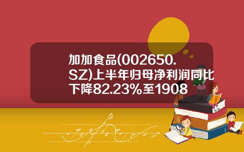加加食品(002650.SZ)上半年归母净利润同比下降82.23%至1908万元-002650公司概况