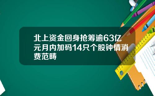 北上资金回身抢筹逾63亿元月内加码14只个股钟情消费范畴