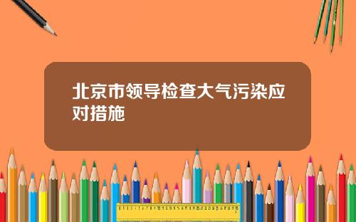 北京市领导检查大气污染应对措施
