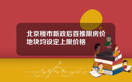 北京楼市新政后首推限房价地块均设定上限价格