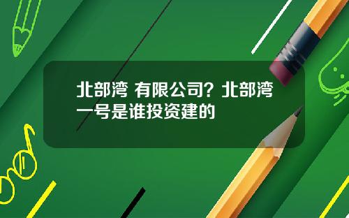 北部湾 有限公司？北部湾一号是谁投资建的