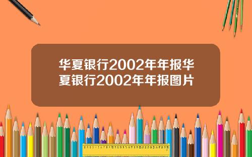 华夏银行2002年年报华夏银行2002年年报图片