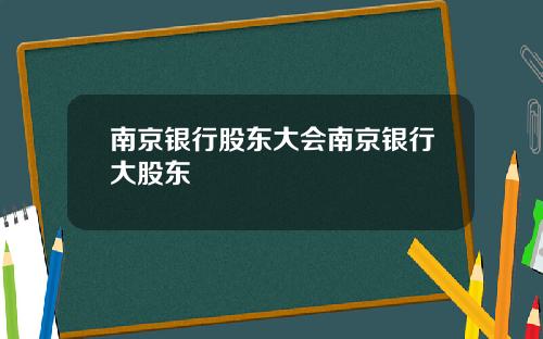 南京银行股东大会南京银行大股东
