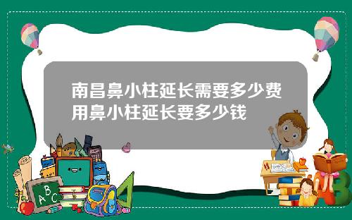 南昌鼻小柱延长需要多少费用鼻小柱延长要多少钱