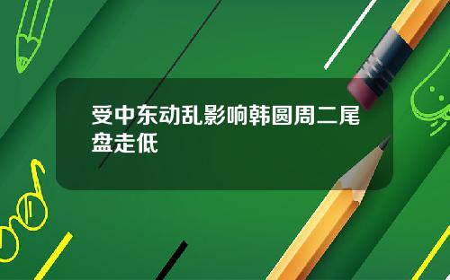 受中东动乱影响韩圆周二尾盘走低