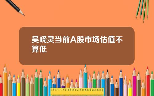 吴晓灵当前A股市场估值不算低