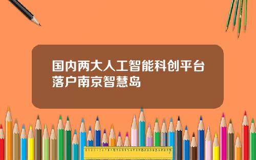 国内两大人工智能科创平台落户南京智慧岛