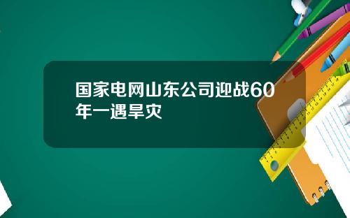 国家电网山东公司迎战60年一遇旱灾