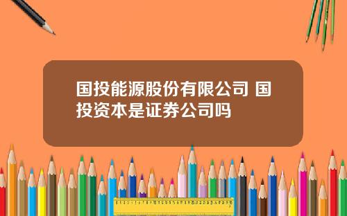 国投能源股份有限公司 国投资本是证券公司吗