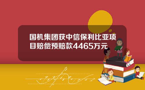 国机集团获中信保利比亚项目赔偿预赔款4465万元