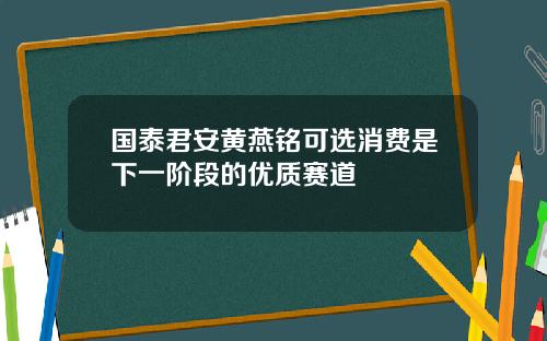 国泰君安黄燕铭可选消费是下一阶段的优质赛道