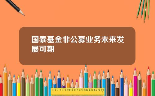 国泰基金非公募业务未来发展可期