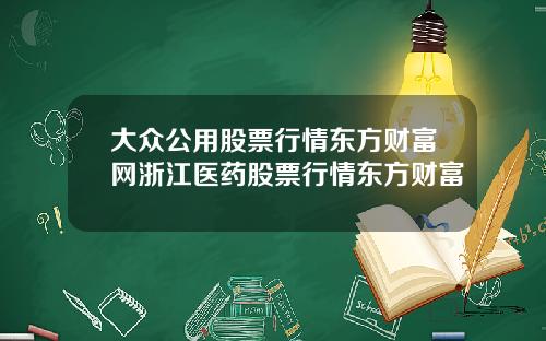 大众公用股票行情东方财富网浙江医药股票行情东方财富