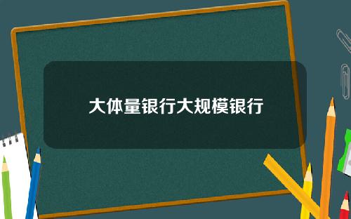 大体量银行大规模银行
