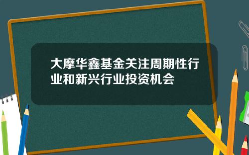 大摩华鑫基金关注周期性行业和新兴行业投资机会