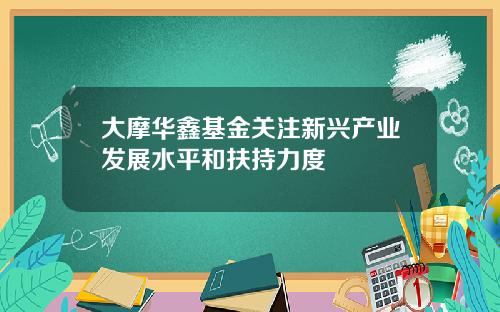大摩华鑫基金关注新兴产业发展水平和扶持力度