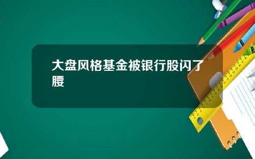 大盘风格基金被银行股闪了腰