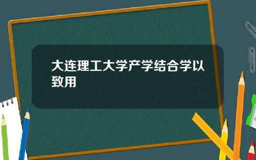 大连理工大学产学结合学以致用