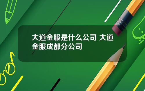 大道金服是什么公司 大道金服成都分公司