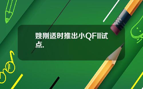 姚刚适时推出小QFII试点.