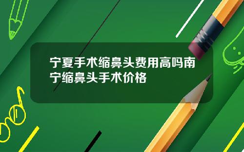 宁夏手术缩鼻头费用高吗南宁缩鼻头手术价格