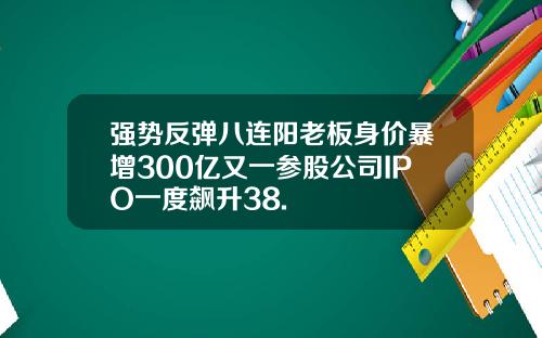 强势反弹八连阳老板身价暴增300亿又一参股公司IPO一度飙升38.