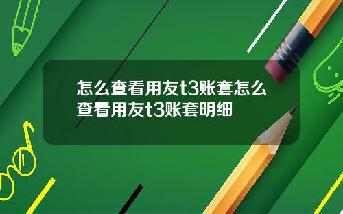 怎么查看用友t3账套怎么查看用友t3账套明细