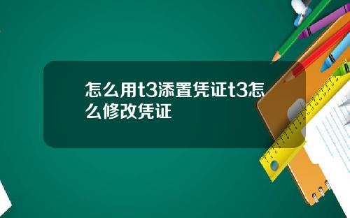 怎么用t3添置凭证t3怎么修改凭证
