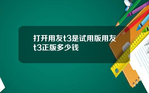 打开用友t3是试用版用友t3正版多少钱