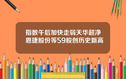 指数午后加快走弱天华超净恩捷股份等59股创历史新高
